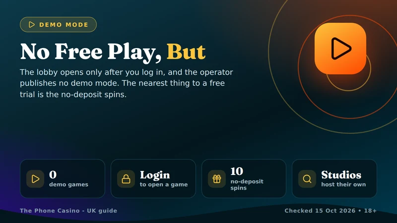 Why the lobby needs a login, and what the brand offers instead of a demo