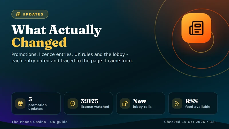 What we track on this page: promotions, licensing, UK rules, the lobby and our own corrections